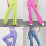 Womens High Waist Flared Leggings Tummy Control Comfortable Fitness Outdoor Sweat Pants Women Butt Lifting Tights Yoga Trousers