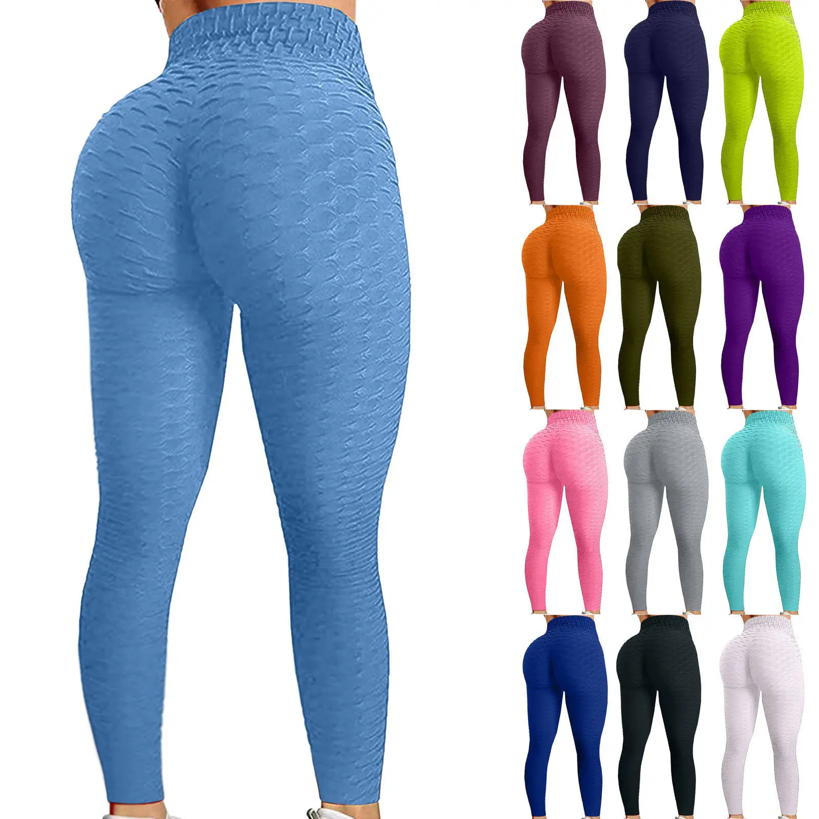 Customized High Quality Women's Yoga Leggings Bubble Exercise Leggings High Waist Yoga Pants Wholesale Trendy Workout Pants