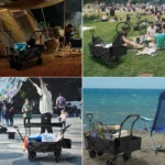 Lightweight Metal Frame Portable Camping Foldable Trolley Storage Cart Collapsible Folding Outdoor Utility Wagon Cart For Kids