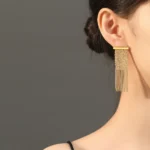 925 Sterling Silver Luxury Bou Cheron Delilah Mesh Gold Plated Scarf Necklace Bracelet Earrings Set