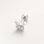 Fashionable Daily Body Jewelry For Wearing Zircon Butterfly Stud Earrings 316 Stainless Steel Piercing Jewelry Cochlear Implant