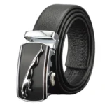 Adjustable Full Grain Mens Black Automatic Leather Men Belt