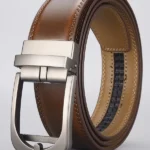 New Men's Two-layer Cowhide Automatic Buckle Belt With Copper Pin Buckle Cross-border Hot-selling Genuine Cowhide