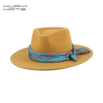 Huayi Hats Fashion Fedora Hats Women Wool Felt Sombrero Blank White Wide Brim Hats