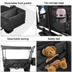 Lightweight Metal Frame Portable Camping Foldable Trolley Storage Cart Collapsible Folding Outdoor Utility Wagon Cart For Kids