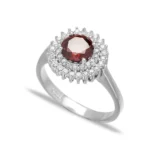 Garnet Stone Dainty Design Turkish Rings Handcrafted Wholesale Trendy Fashion 925 Sterling Silver Jewelry